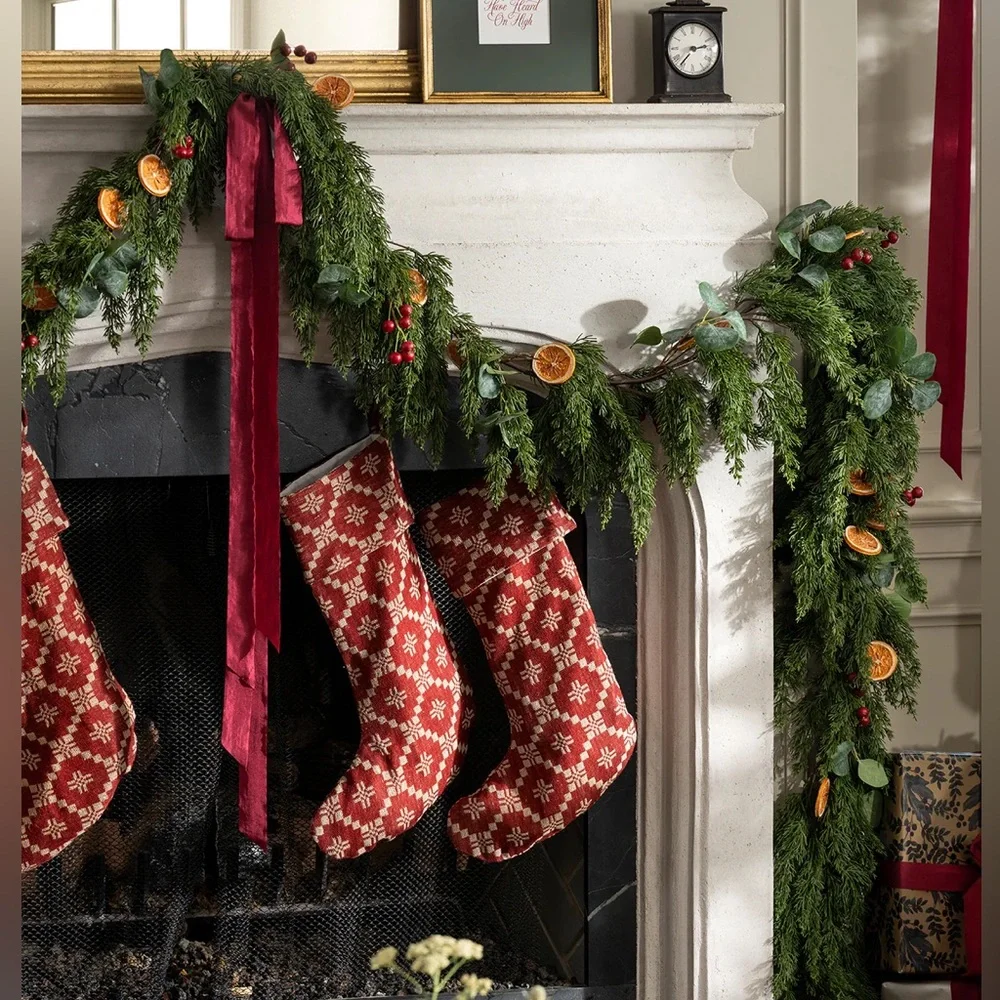 McGee & Co. / 6' Orange & Eucalyptus Faux Garland / NIB